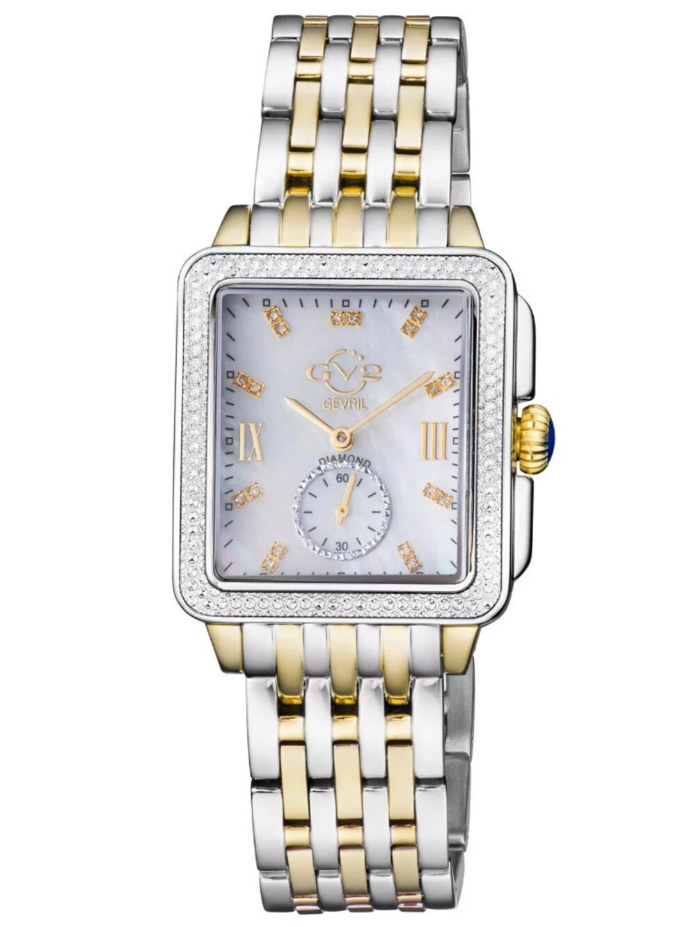 GV2 by Gevril Bari Tortoise Swiss Quartz Diamond Two Tone Bracelet Watch Limited